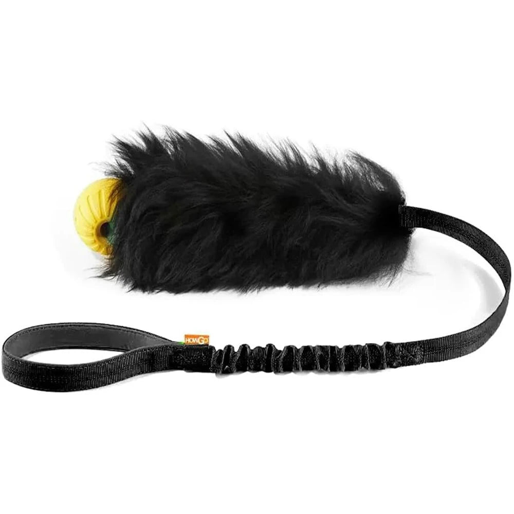 Jouet interactif en corde pour chien, chasseur élastique avec boule en caoutchouc, jouet de remorqueur pour animaux de compagnie, peau de mouton pour chiens de taille moyenne et grande, exercice en plein air