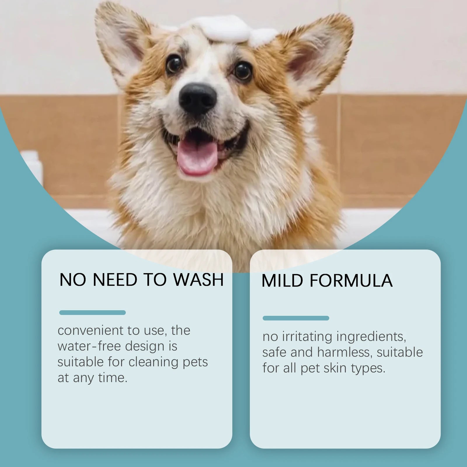 Shampoing sec sans rinçage sans eau, pour chat, chien, toilettage des animaux, nettoyage des animaux domestiques, Spray de bain moussant à sec, fournitures pour animaux de compagnie, 150ml