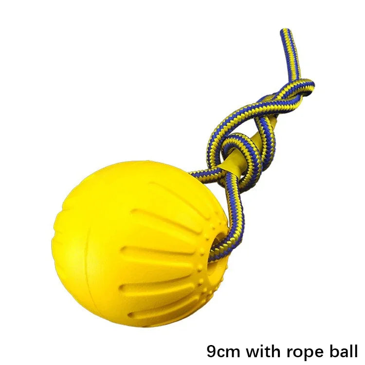 Boule d'Entraînement pour Chien, Jouet Interactif pour Animal de Compagnie, Anneau Côtelé, Degré de Morsure, Broyage des Dents, Corde à Enfiler, Balle Flottante