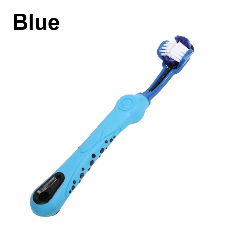 Brosse à dents multi-angle à trois côtés pour animaux de compagnie, livres, chien, chat, mauvaise haleine, soins dentaires pour animaux de compagnie, bouche