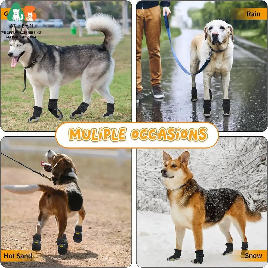 Bottes hiver imperméables pour grand chien