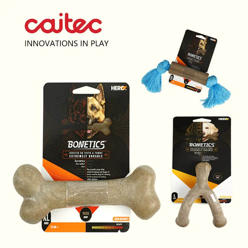 Jouets pour chiens Caitec, jouets à mâcher en os, durables, résistants aux morsures, idéaux pour le lancer et la chasser, adaptés aux chiens de petite à grande taille