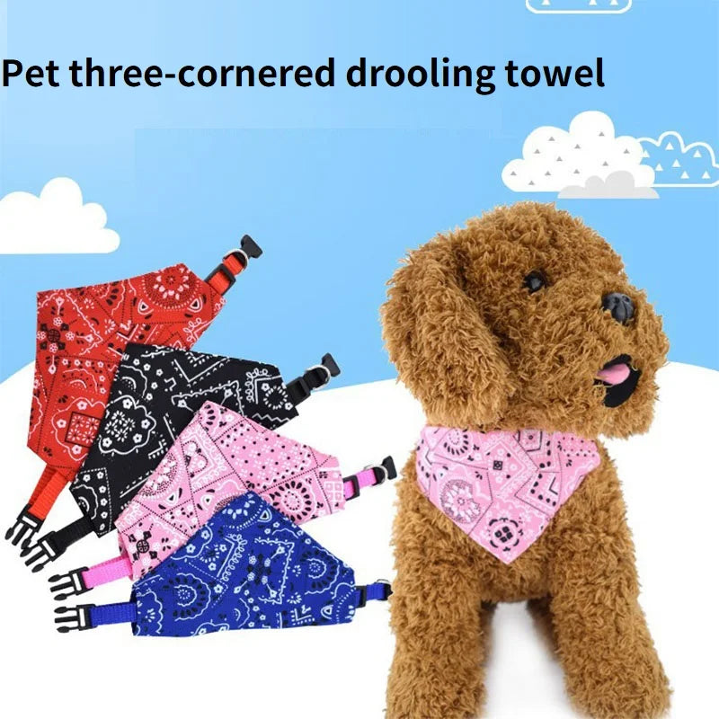 Décor de cou pour chien et chat, Bandage triangulaire réglable pour animaux de compagnie, écharpe lavable, col Bandana, bavoirs, robe de fête d'anniversaire pour chat, GWFD02