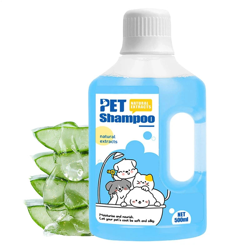 Shampoing de bain pour animaux de compagnie, 500ml, pour chats et chiens, soins et nettoyage, désodorisant doux et lisse, Anti-démangeaison, parfum longue durée