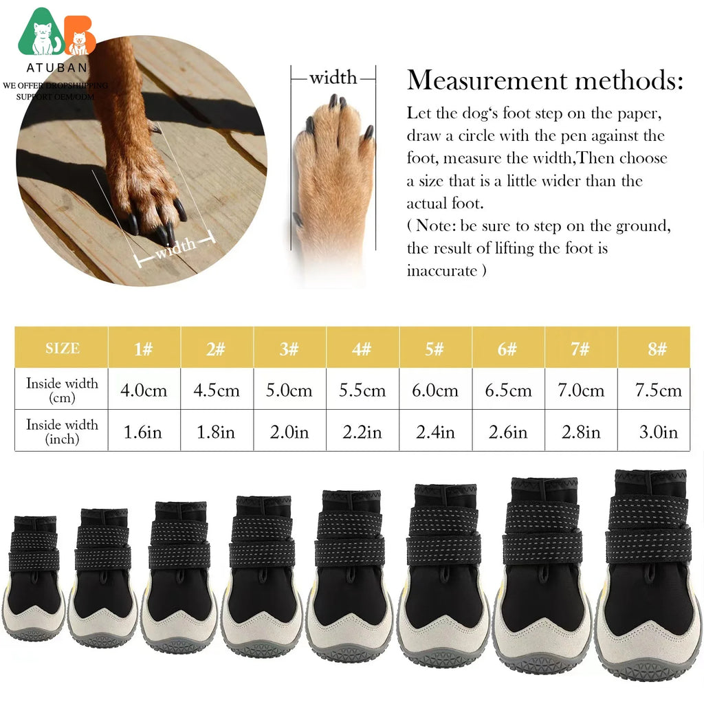 Bottes hiver imperméables pour grand chien