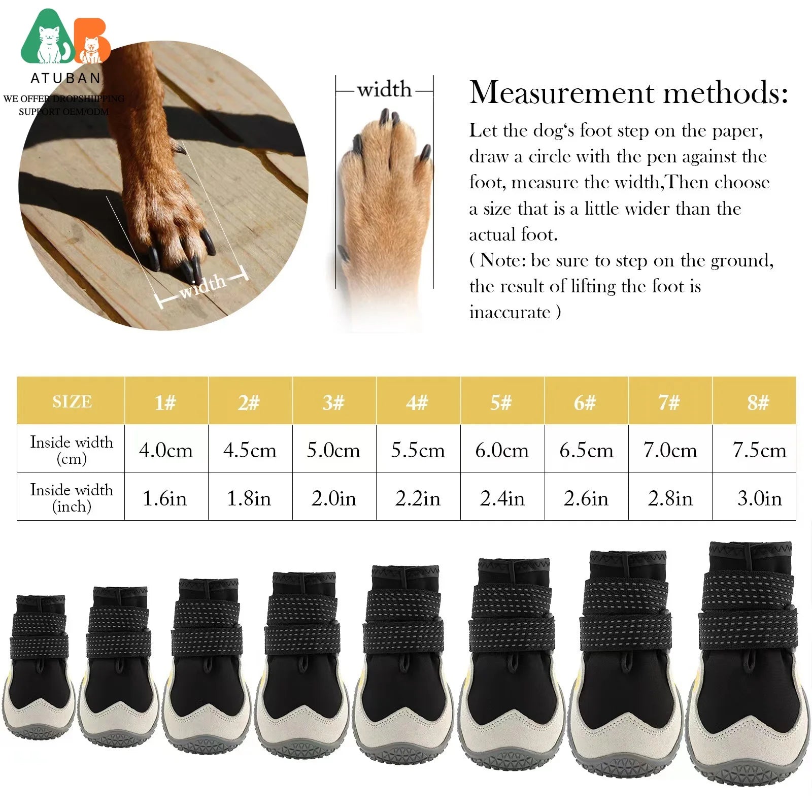 Bottes hiver imperméables pour grand chien