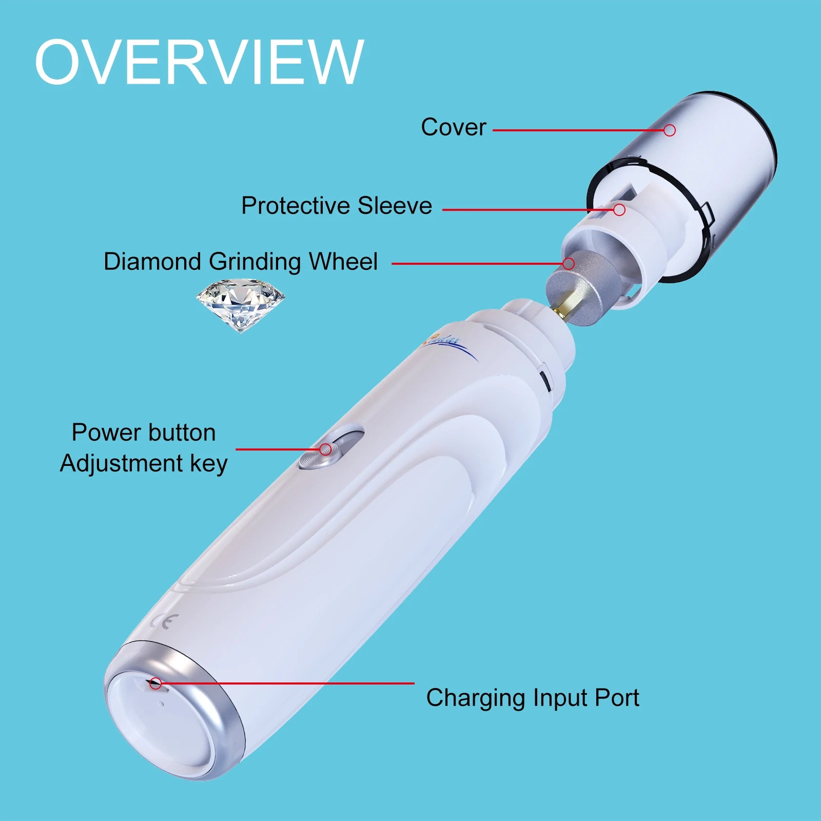 Broyeur à ongles électrique aste par USB pour animaux de compagnie, tondeuse et tondeuse, pattes indolores, toilettage, silencieux, 2 vitesses, lime à ongles pour chien