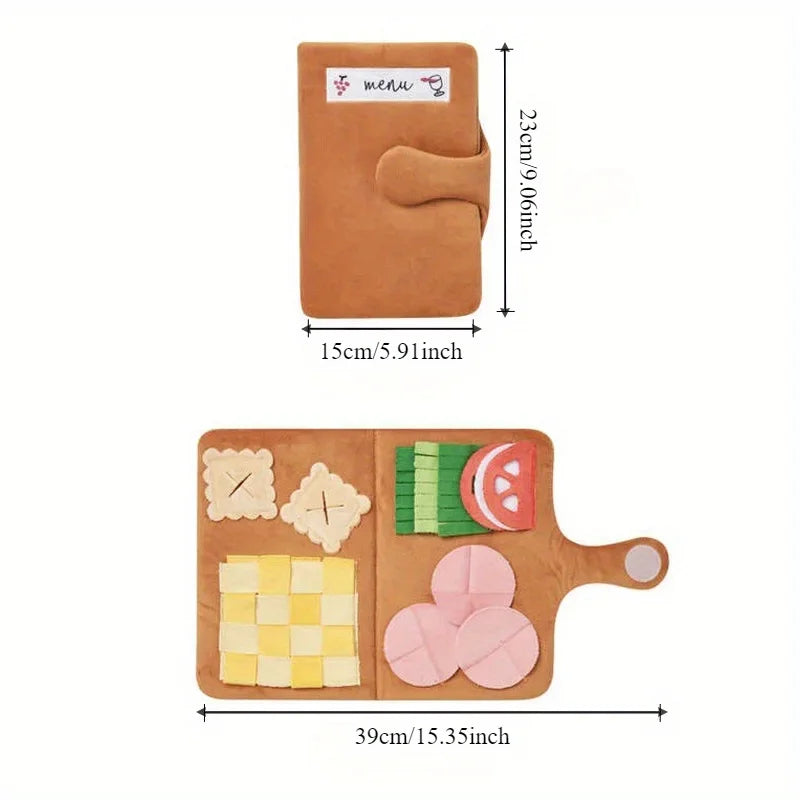Tapis de reniflage interactif pour chiens-jouet Puzzle à alimentation lente avec poches alimentaires en peluche, coussin d'alimentation de Stimulation mentale pour petits et