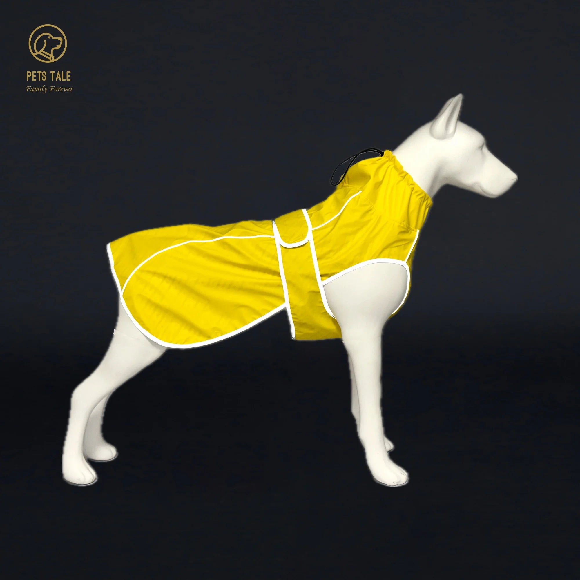 Imperméable imperméable pour chien avec bandes réfléchissantes et capuche réglable - Rouge, Jaune, Bleu Marine