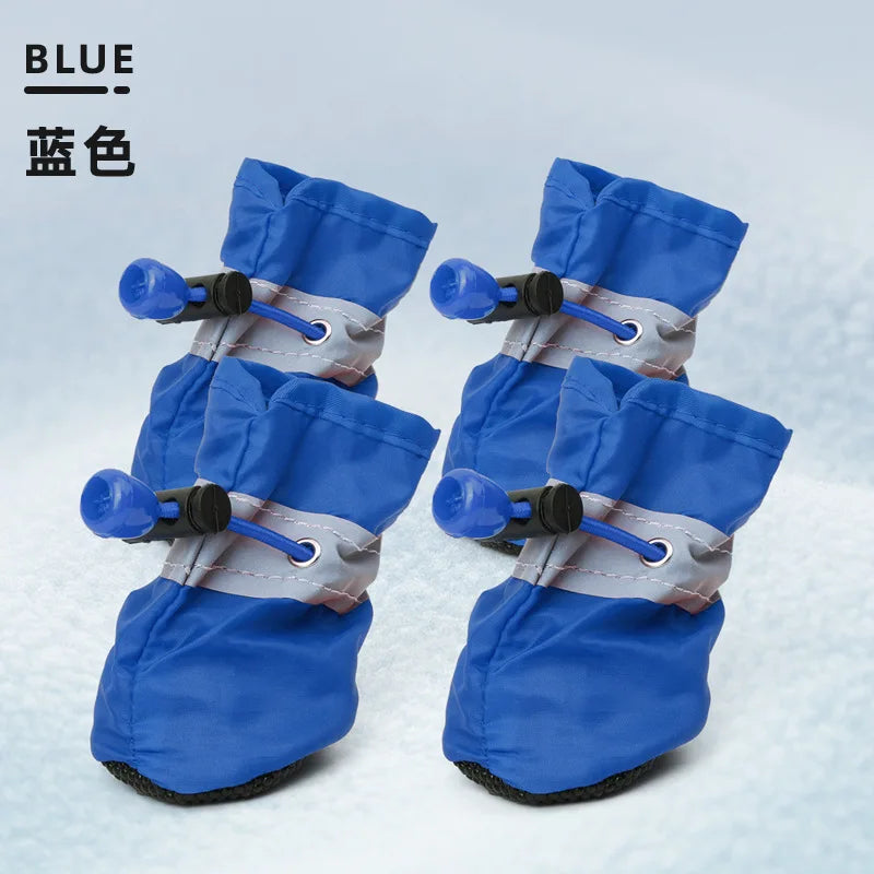Nouvelles Bottes de Pluie Antidérapantes (4 pièces) pour Petits Chiens et Chats – Chaussures Imperméables pour Chiens, Bottines pour Chiots, Accessoires pour Pattes d'Animaux