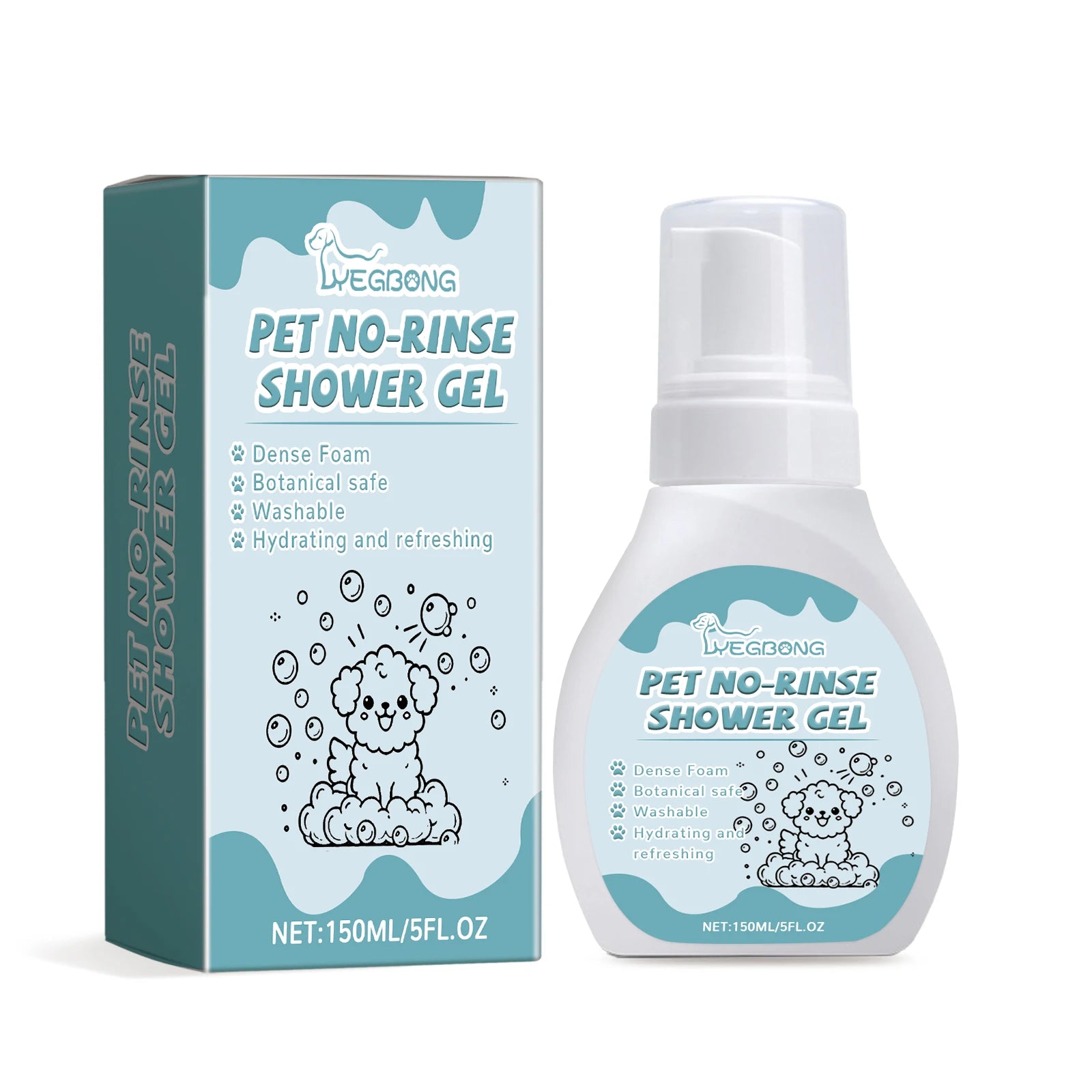 Shampoing sec sans rinçage sans eau, pour chat, chien, toilettage des animaux, nettoyage des animaux domestiques, Spray de bain moussant à sec, fournitures pour animaux de compagnie, 150ml