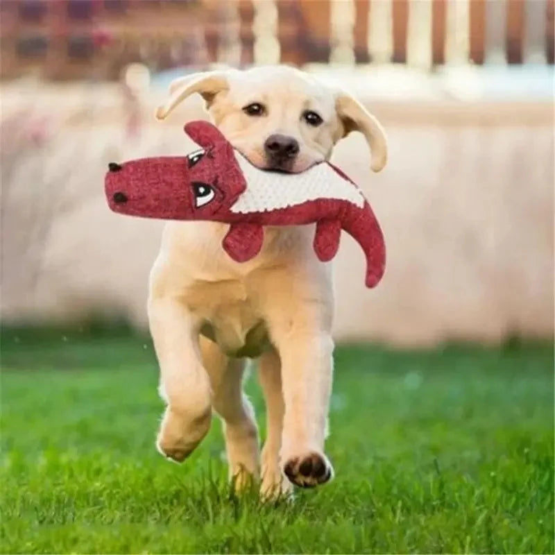 Jouet pour chien en peluche de lin, crocodile, jouet à mâcher couineur pour chien, jouet de nettoyage des dents, poupée interactive résistante