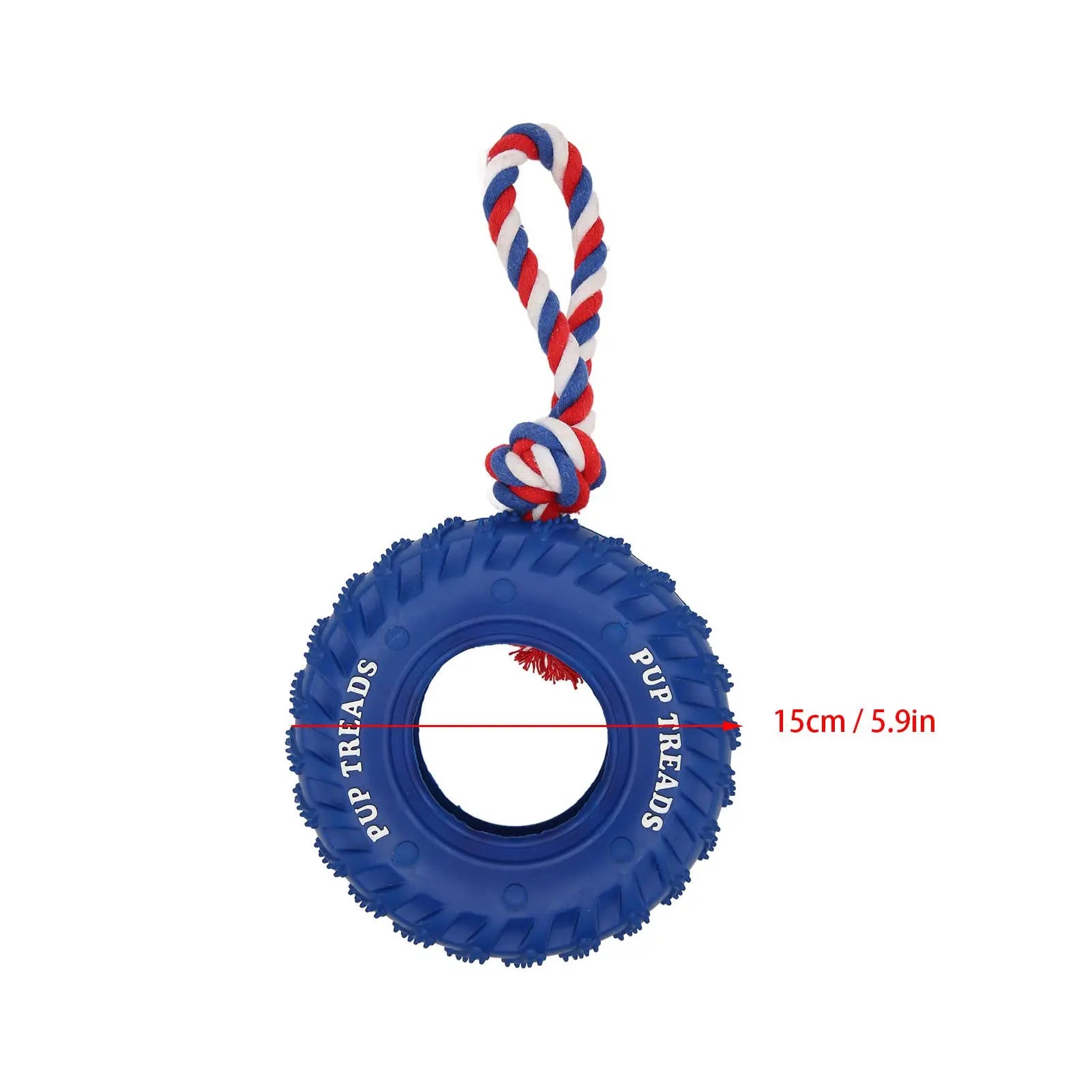 Pneu en caoutchouc naturel et corde en coton biologique, jouet robuste pour chien, jouet à mâcher indestructible de grande race