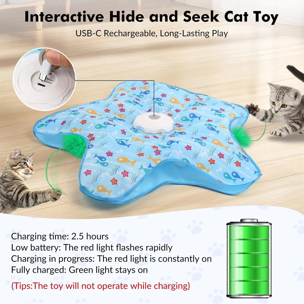 Souris couineuse à plumes interactive pour chat