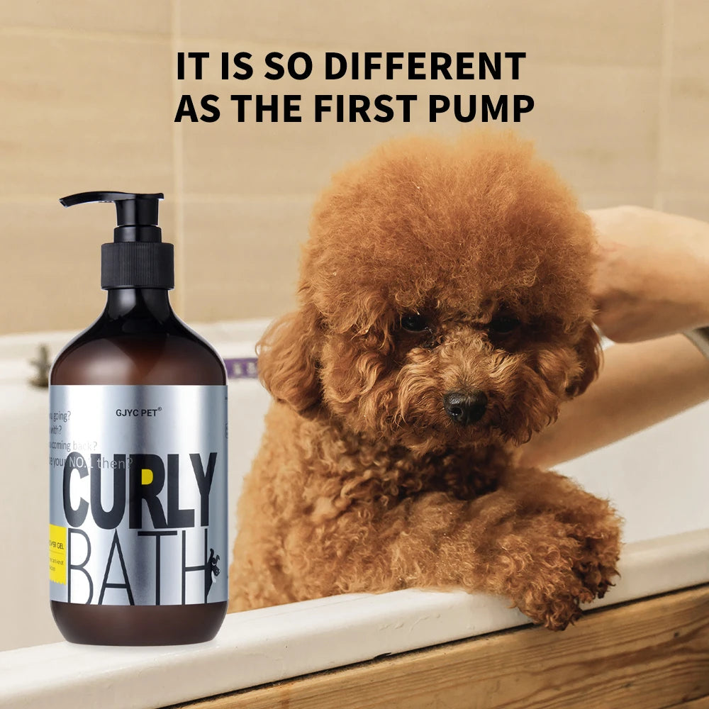 Shampooing Liquide pour Caniches à Poils Bouclés – Formule Volumisante et Démêlante, Sans Larmes, Désodorisant, Bain Doux pour Teddy et Bichon