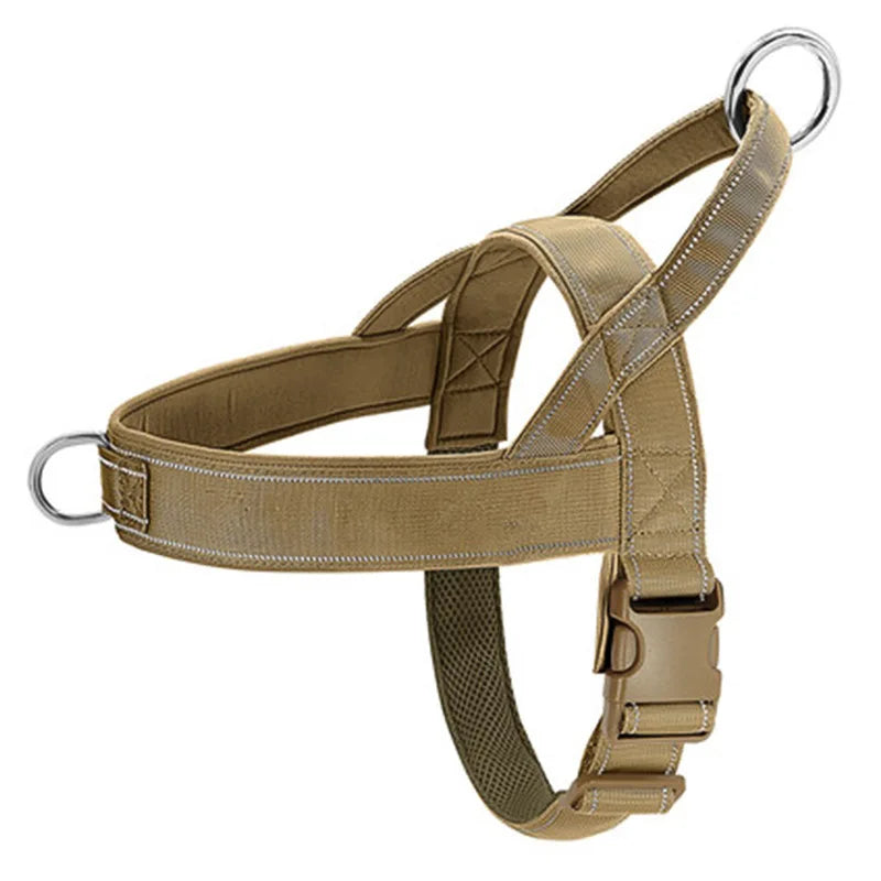 Harnais tactique anti-traction pour chien, nylon 1000D réglable pour grands chiens, gilet d'entraînement en plein air avec poignée et réfléchissant