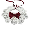 Collier dentelle avec nœud papillon pour chien