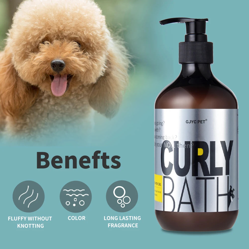 Shampooing Liquide pour Caniches à Poils Bouclés – Formule Volumisante et Démêlante, Sans Larmes, Désodorisant, Bain Doux pour Teddy et Bichon