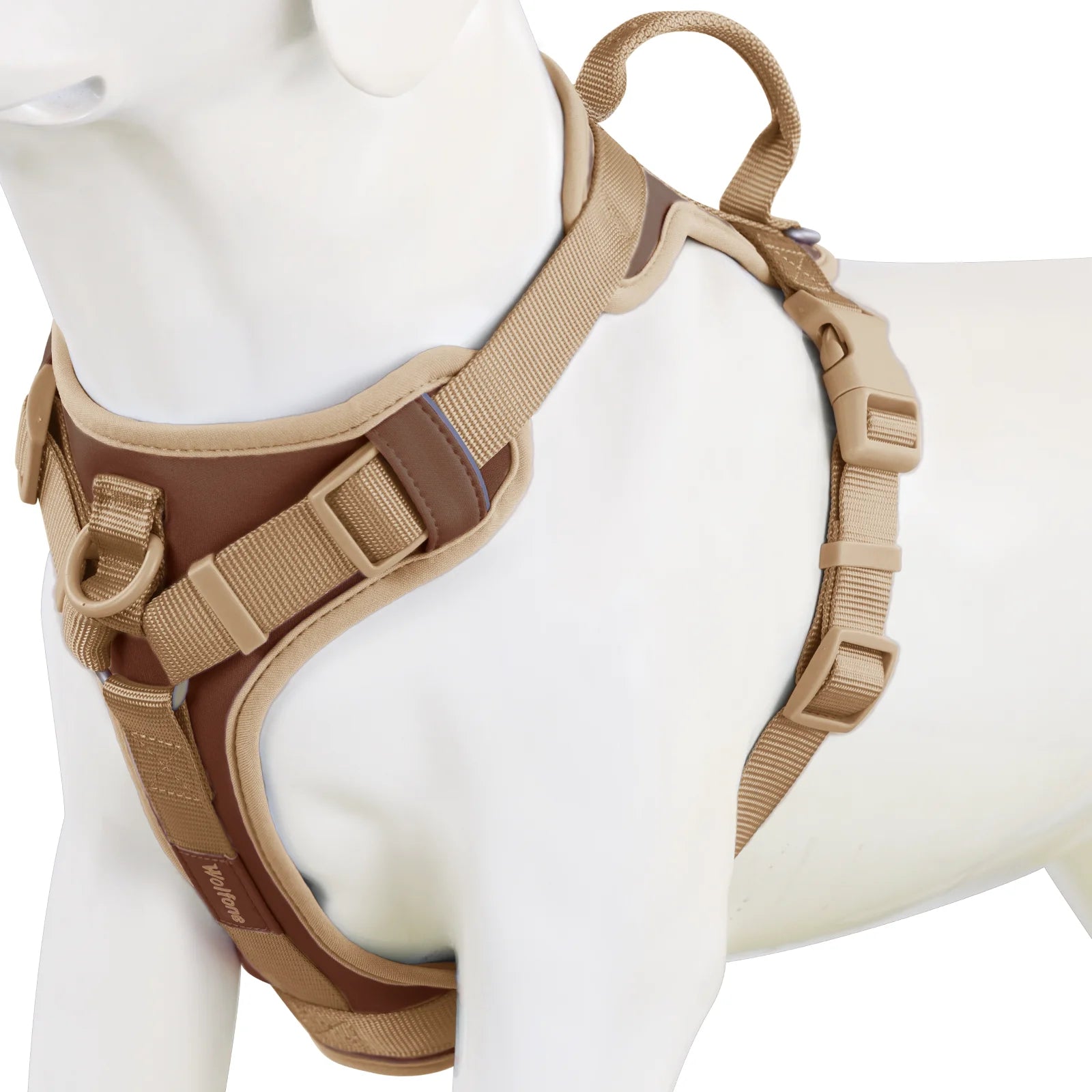 Nouveau Harnais de Luxe pour Chien Couleur Chocolat Anti-Traction pour Grands et Petits Chiens Sangle de Poitrine Réglable Harnais Personnalisé pour Chien