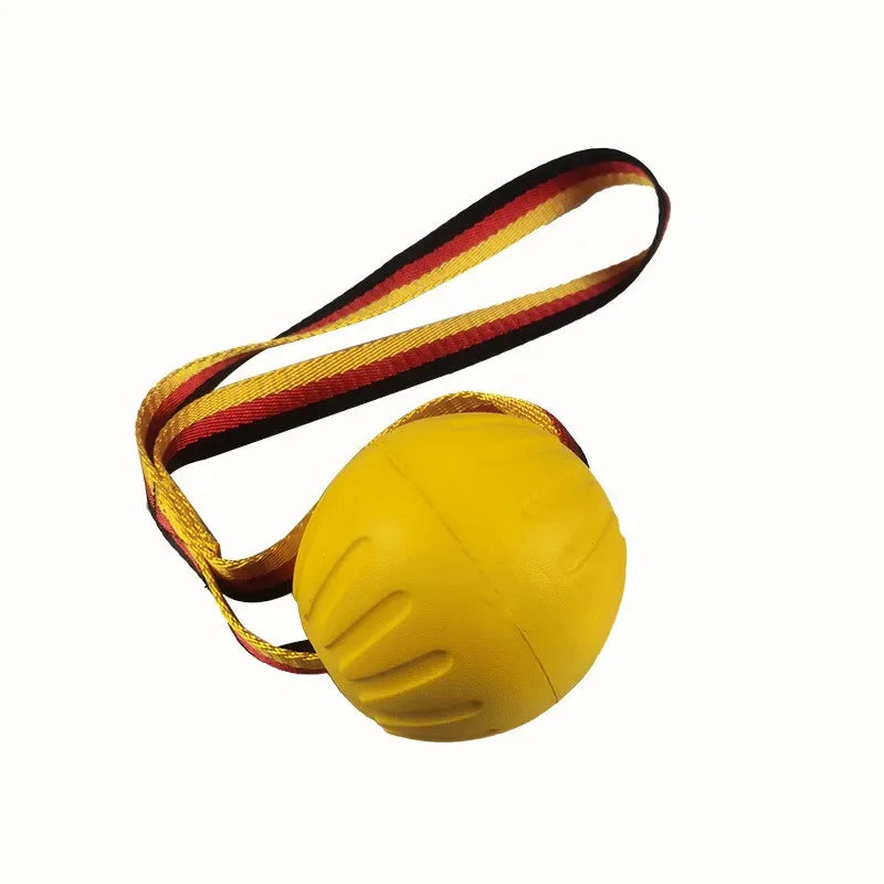 Boule d'Entraînement pour Chien, Jouet Interactif pour Animal de Compagnie, Anneau Côtelé, Degré de Morsure, Broyage des Dents, Corde à Enfiler, Balle Flottante