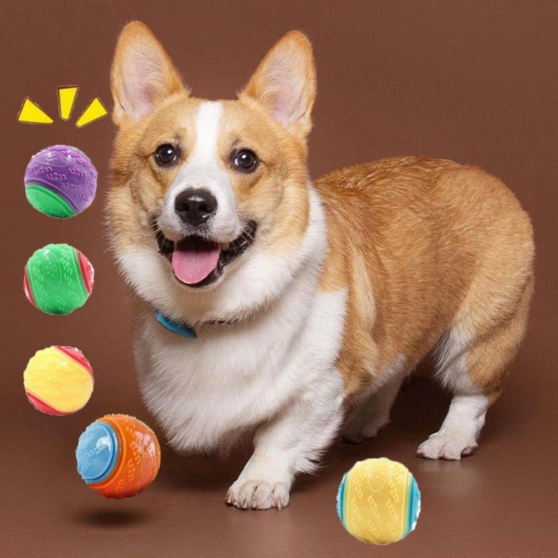 Jouet à mâcher pour chien, balle en silicone résistante aux morsures, jouet pour chiot, balle qui couine, nettoyage des dents, entraînement pour chien, fournitures pour chiens