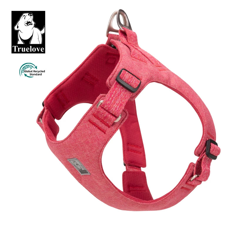 Truelove – harnais pour animaux de compagnie recyclée, haute qualité, réglable, matériau recyclé écologique, sans traction, respirant, doux et réfléchissant, TLH3012