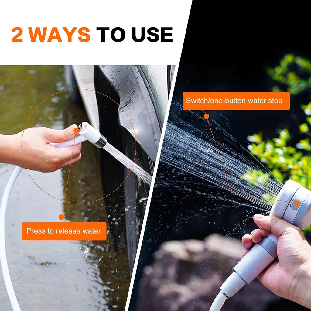 Douche extérieure Portable et Rechargeable, conception compacte, flux de douche doux pour le bain des chiens, lavage de voiture, arrosage des fleurs