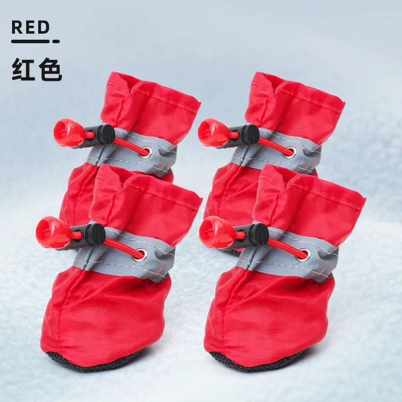 Nouvelles Bottes de Pluie Antidérapantes (4 pièces) pour Petits Chiens et Chats – Chaussures Imperméables pour Chiens, Bottines pour Chiots, Accessoires pour Pattes d'Animaux