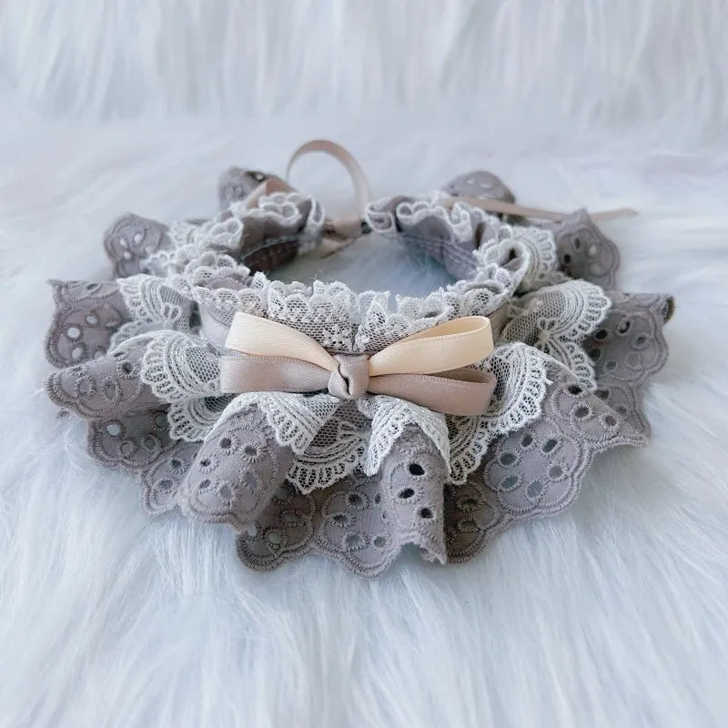 Collier en dentelle réglable pour chat et chien, accessoires pour animaux de compagnie, bandana, foulard, cravate, sangle, écharpe pour chiots, fournitures pour animaux de compagnie