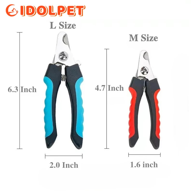 Coupe-ongles professionnel pour animaux de compagnie, avec protection de sécurité, ciseaux en acier inoxydable pour chat et chien, pour soins des griffes, fournitures de toilettage, taille adaptée