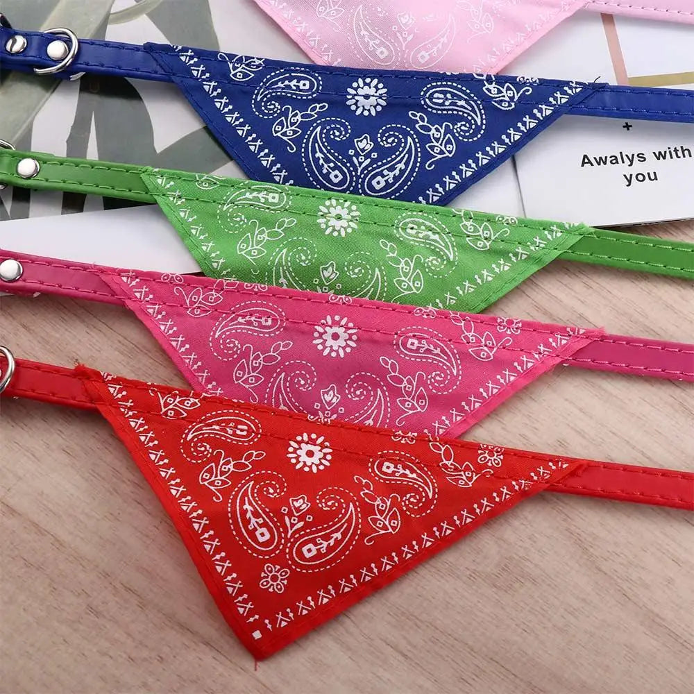 Écharpe de cou réglable en cuir pour animal de compagnie, collier bandana, accessoires pour chiot et chat