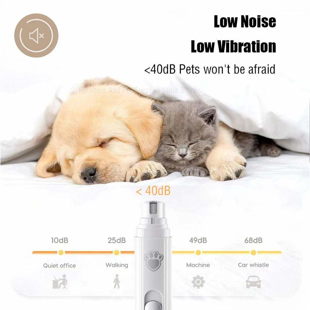 Broyeur à ongles électrique pour chien, coupe-ongles pour animaux de compagnie, Rechargeable par USB, indolore avec roue de polissage pour petits/grands animaux de compagnie