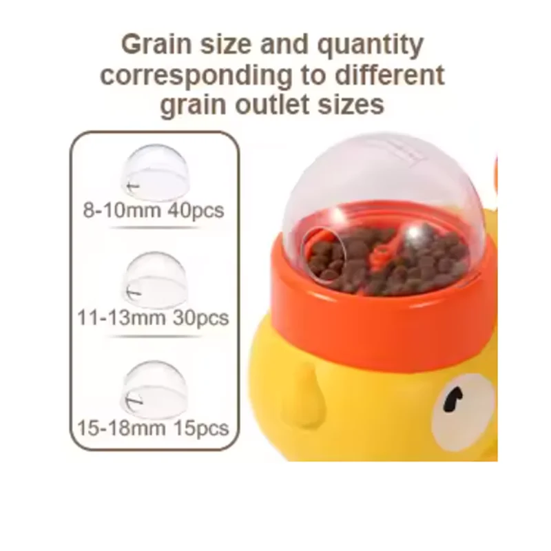 Distributeur interactif de friandises pour chat en forme de canard jaune, jouet d'entraînement durable en plastique pour chien, puzzle distributeur de nourriture lente, jouet d'auto-entretenissement pour chien