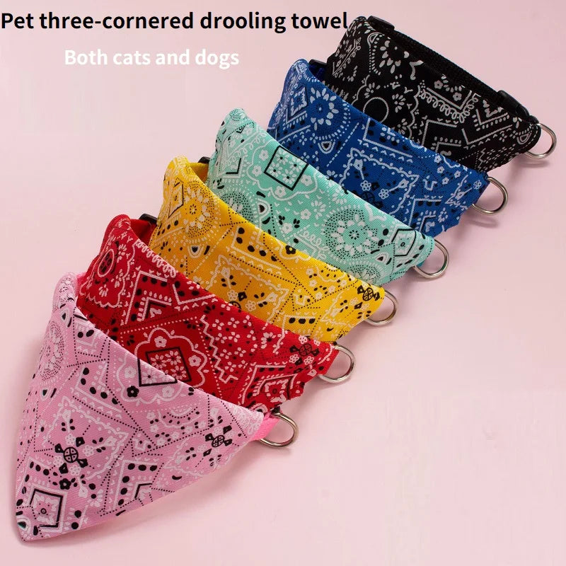 Décor de cou pour chien et chat, Bandage triangulaire réglable pour animaux de compagnie, écharpe lavable, col Bandana, bavoirs, robe de fête d'anniversaire pour chat, GWFD02
