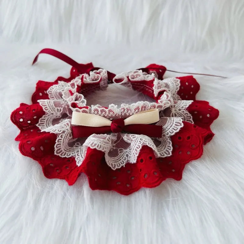 Collier en dentelle réglable pour chat et chien, accessoires pour animaux de compagnie, bandana, foulard, cravate, sangle, écharpe pour chiots, fournitures pour animaux de compagnie