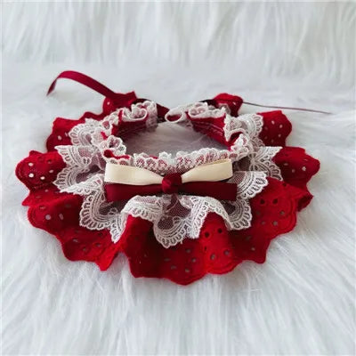 Collier en dentelle réglable pour chat et chien, accessoires pour animaux de compagnie, bandana, foulard, cravate, sangle, écharpe pour chiots, fournitures pour animaux de compagnie