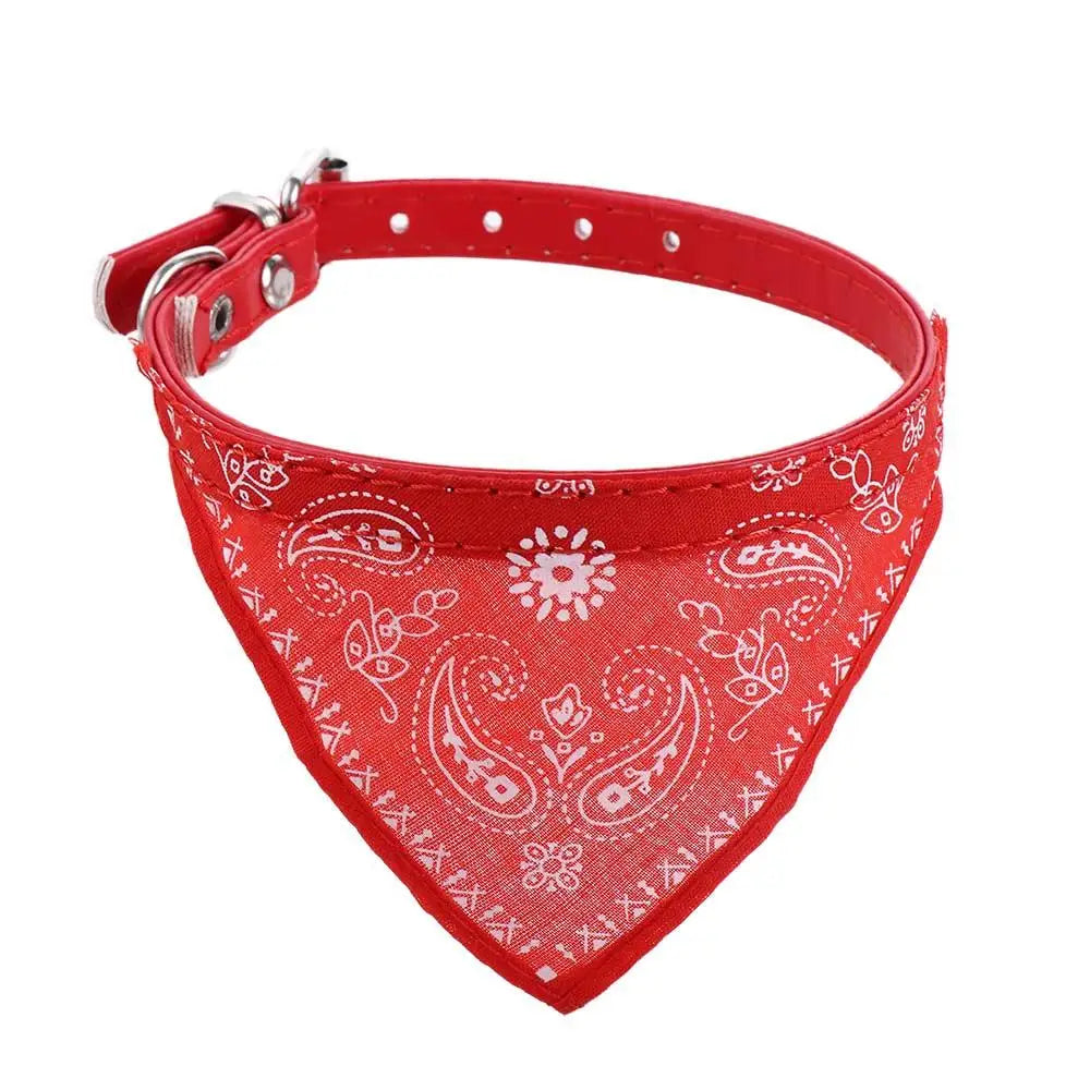 Écharpe de cou réglable en cuir pour animal de compagnie, collier bandana, accessoires pour chiot et chat