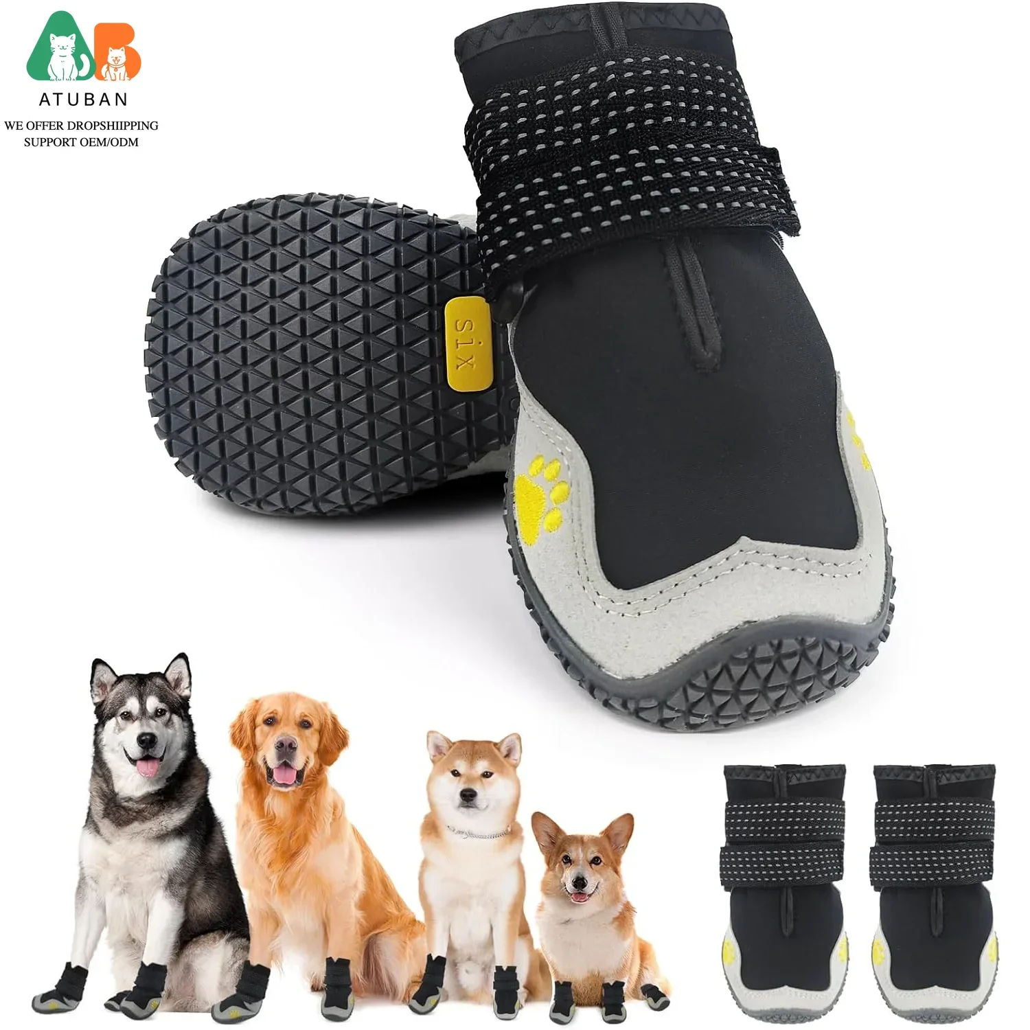 Bottes hiver imperméables pour grand chien