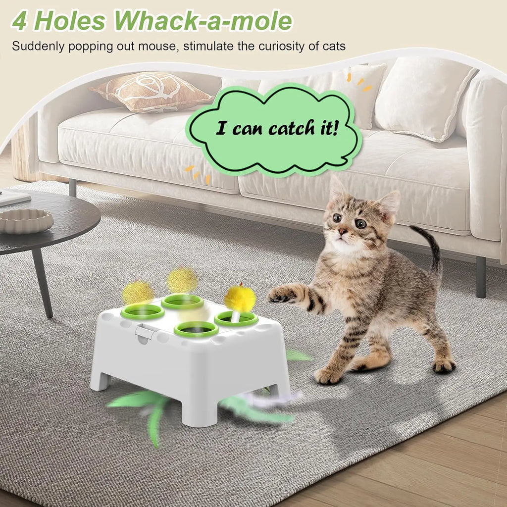 Jouet pop-up automatique à plumes pour chat