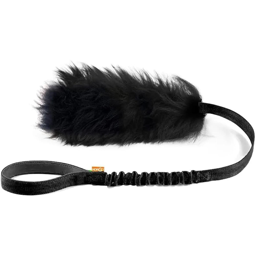 Jouet interactif en corde pour chien, chasseur élastique avec boule en caoutchouc, jouet de remorqueur pour animaux de compagnie, peau de mouton pour chiens de taille moyenne et grande, exercice en plein air
