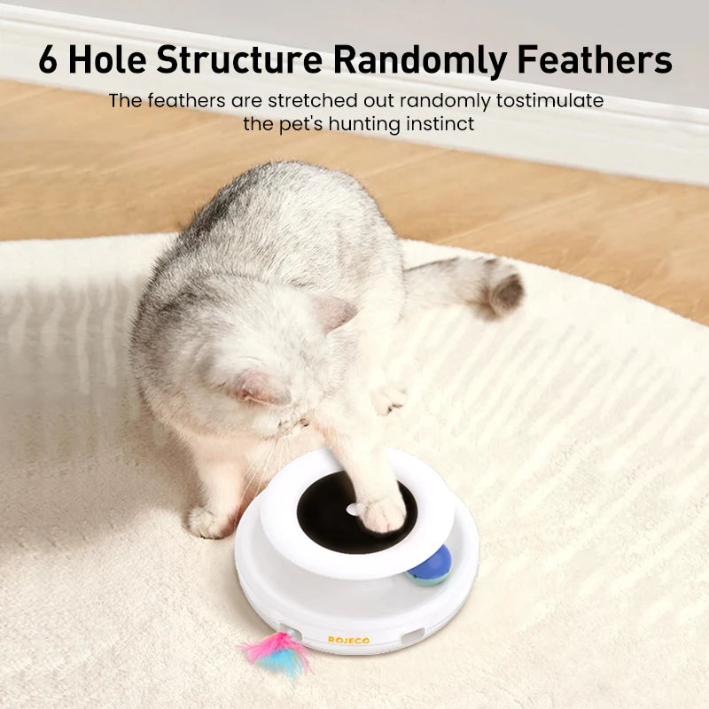 ROJECO 2 en 1 chat intelligent jouets automatique plume amusant balle jouet ensemble pour chat chien 5 Modes électronique interactif jouet pour animaux de compagnie accessoires